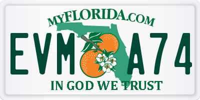 FL license plate EVMA74