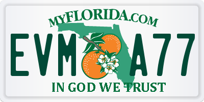 FL license plate EVMA77