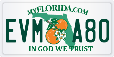 FL license plate EVMA80
