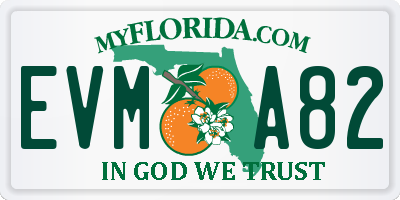 FL license plate EVMA82