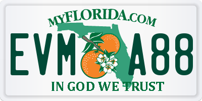 FL license plate EVMA88