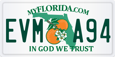 FL license plate EVMA94