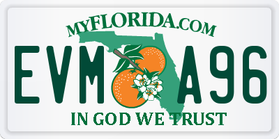 FL license plate EVMA96