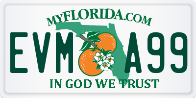 FL license plate EVMA99