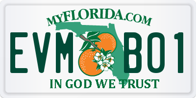 FL license plate EVMB01