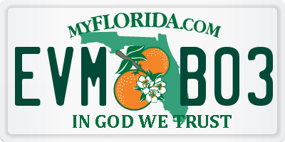 FL license plate EVMB03