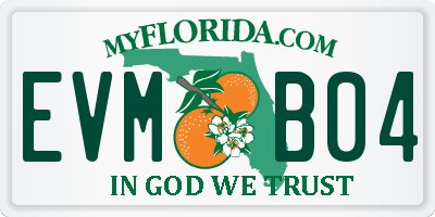 FL license plate EVMB04