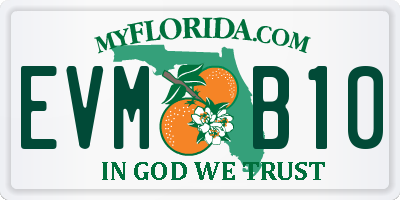 FL license plate EVMB10