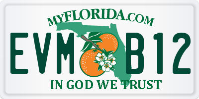 FL license plate EVMB12
