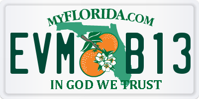 FL license plate EVMB13