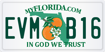 FL license plate EVMB16