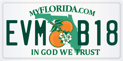 FL license plate EVMB18