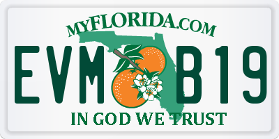 FL license plate EVMB19