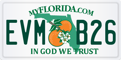 FL license plate EVMB26