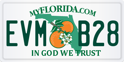FL license plate EVMB28