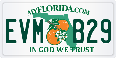 FL license plate EVMB29