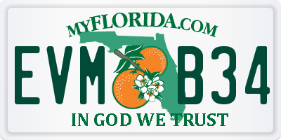 FL license plate EVMB34