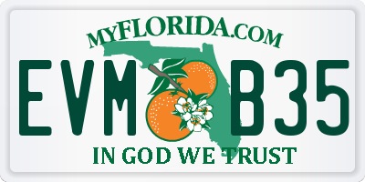 FL license plate EVMB35