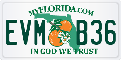 FL license plate EVMB36