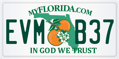 FL license plate EVMB37