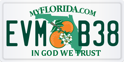 FL license plate EVMB38