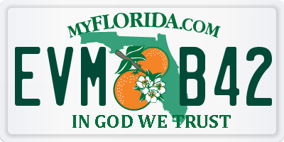 FL license plate EVMB42