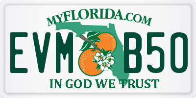 FL license plate EVMB50