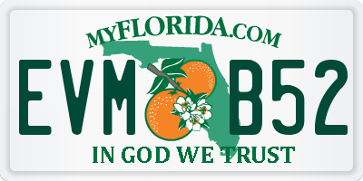 FL license plate EVMB52