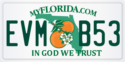 FL license plate EVMB53