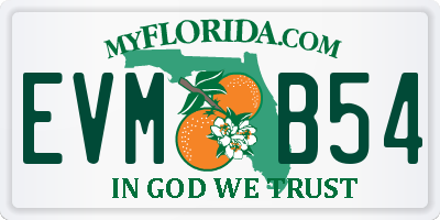 FL license plate EVMB54