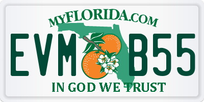 FL license plate EVMB55