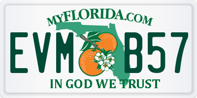 FL license plate EVMB57