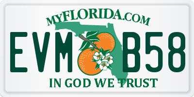 FL license plate EVMB58