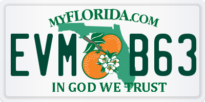 FL license plate EVMB63