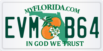 FL license plate EVMB64