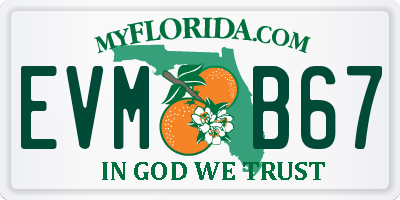 FL license plate EVMB67
