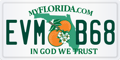 FL license plate EVMB68
