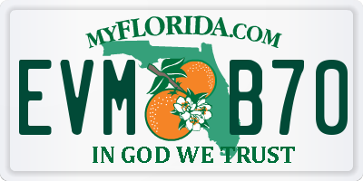 FL license plate EVMB70