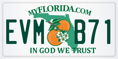 FL license plate EVMB71
