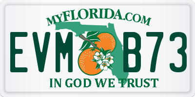 FL license plate EVMB73