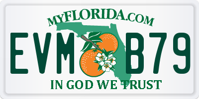 FL license plate EVMB79