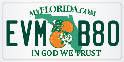 FL license plate EVMB80