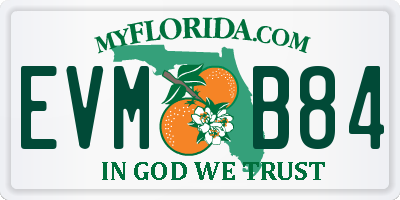 FL license plate EVMB84