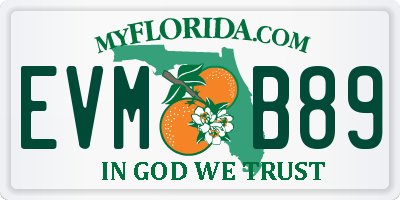 FL license plate EVMB89