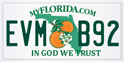 FL license plate EVMB92