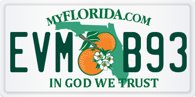 FL license plate EVMB93