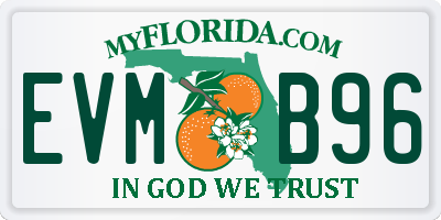 FL license plate EVMB96