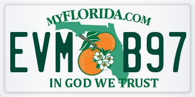 FL license plate EVMB97