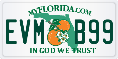 FL license plate EVMB99