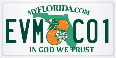 FL license plate EVMC01